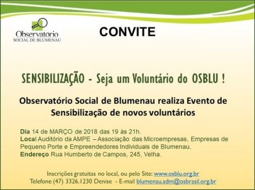 Observatório Social de Blumenau realiza Evento de Sensibilização de novos voluntários