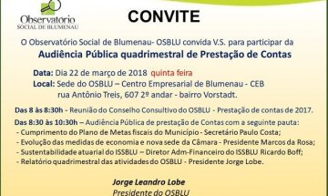 Observatório Social de Blumenau recebe e faz prestação de contas